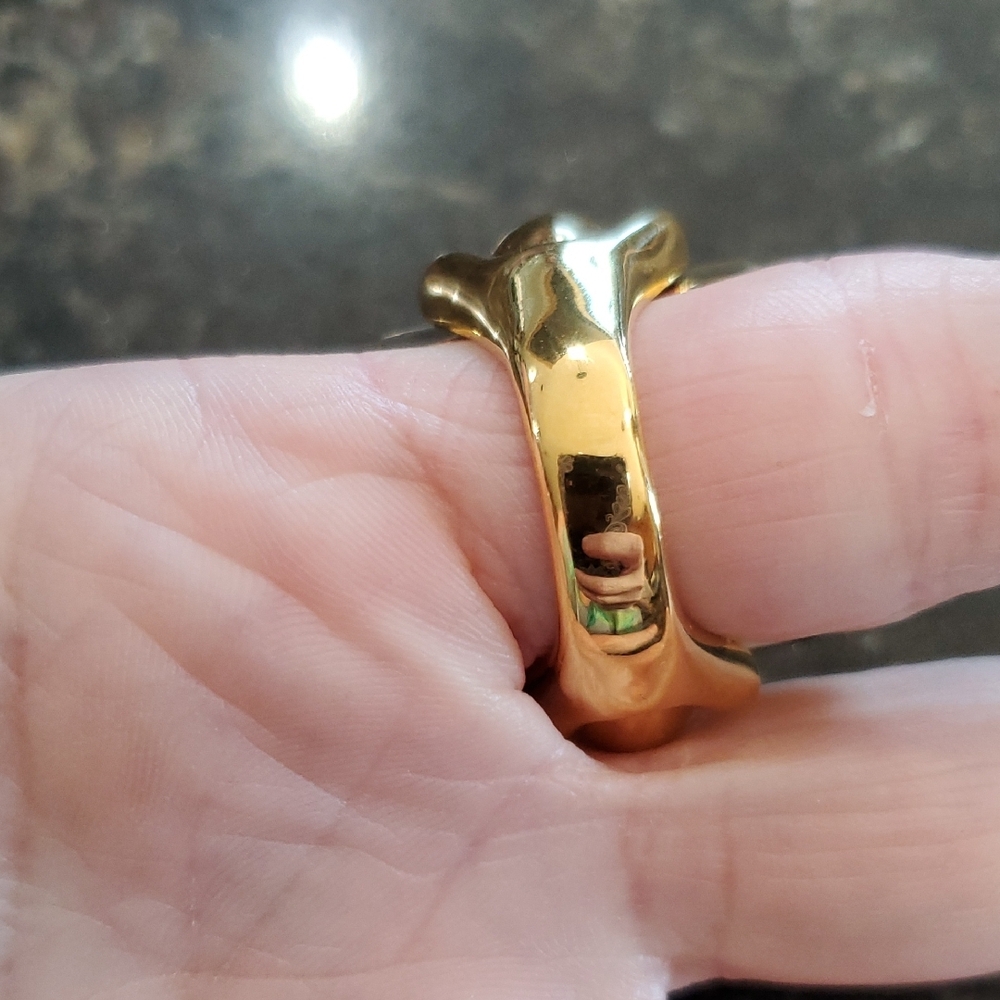 Gold And White Statement Ring - image 3